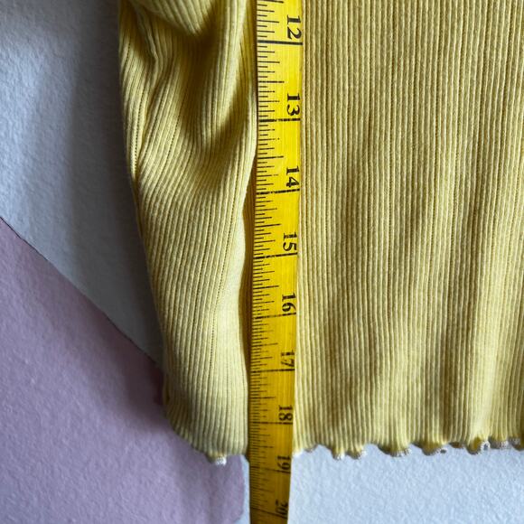 Butter Yellow Ribbed Tank Top, Clean Girl Minimalist Y2K Retro Coquette Medium - Picture 4 of 6